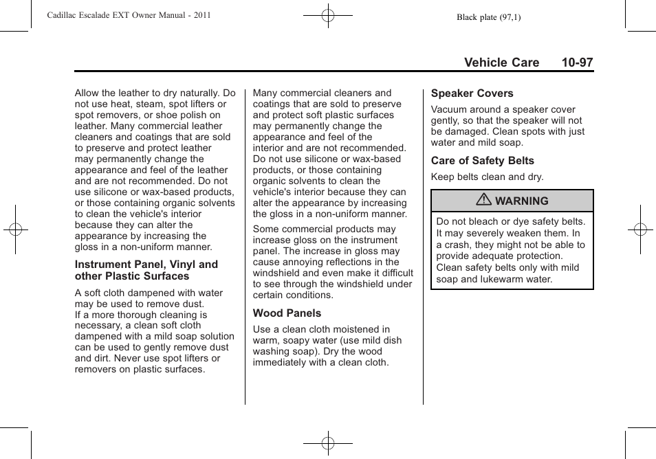 Cadillac 2011 Escalade EXT User Manual | Page 459 / 508