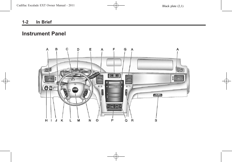 Instrument panel, Instrument panel -2 | Cadillac 2011 Escalade EXT User Manual | Page 8 / 508