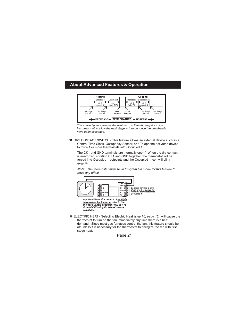 About advanced features & operation, Page 21 | Venstar T2300FS User Manual | Page 22 / 29