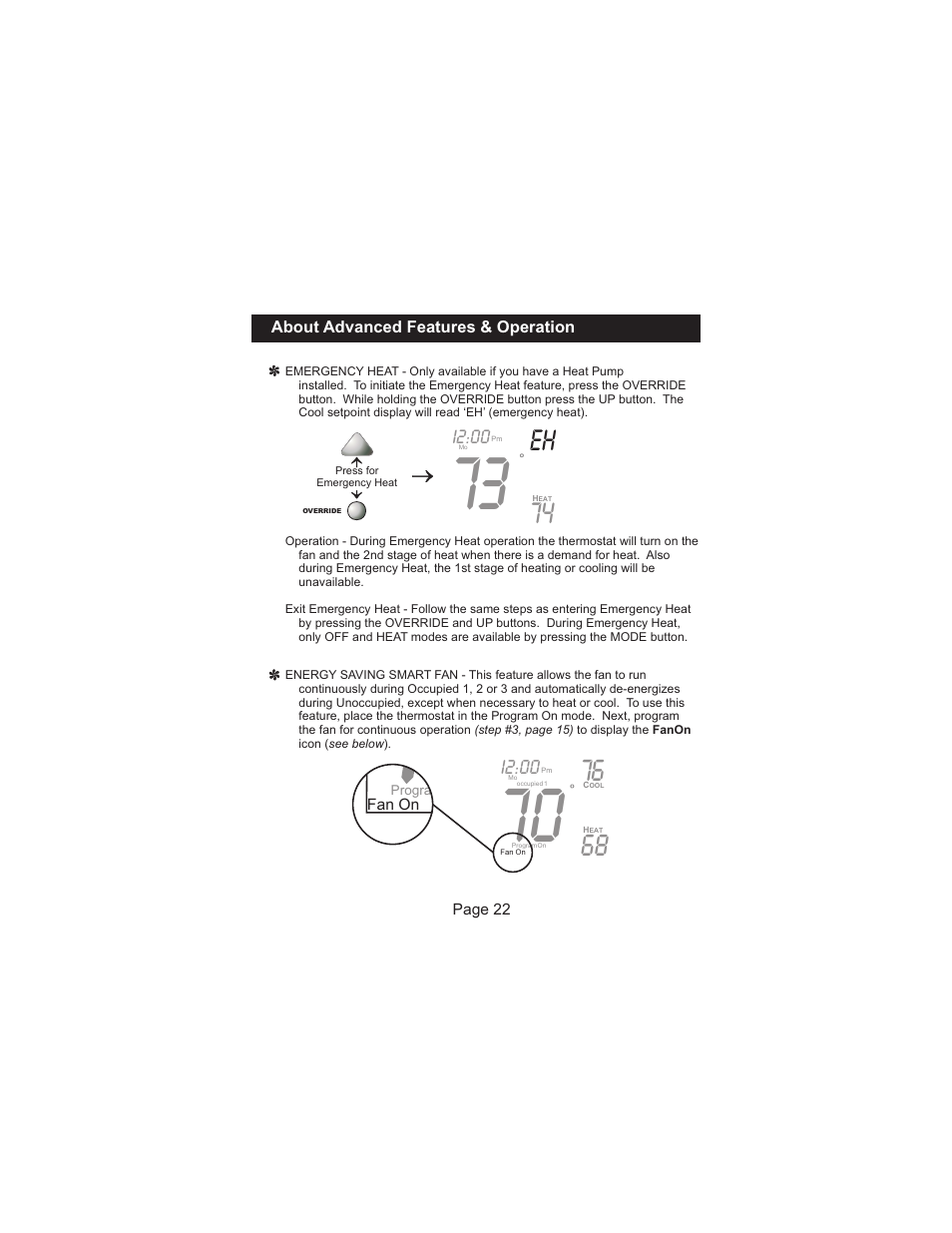 Eh 74, I2:00 | Venstar T2300FS User Manual | Page 23 / 29