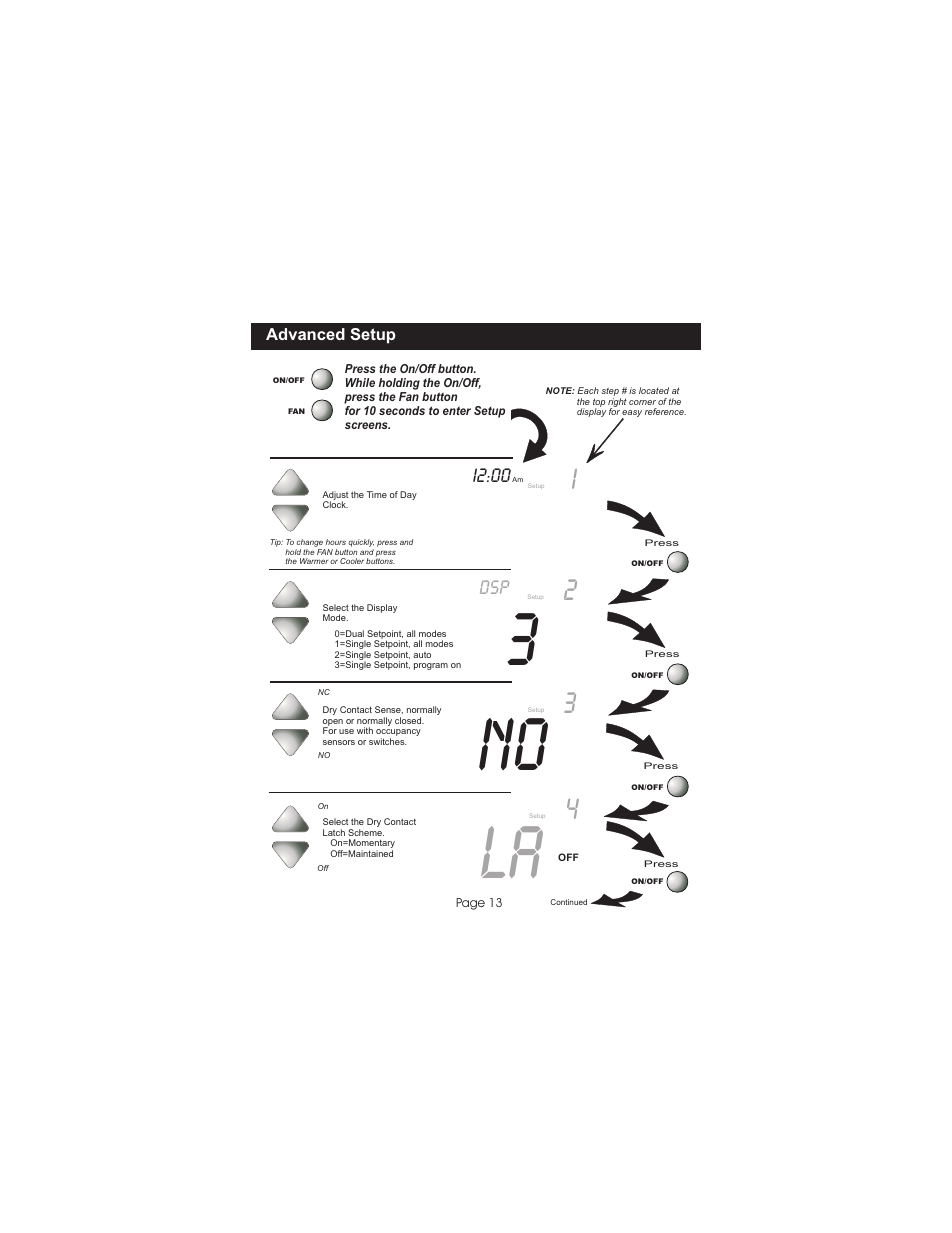 La no 3, I2:00 dsp | Venstar T0051FS User Manual | Page 14 / 24