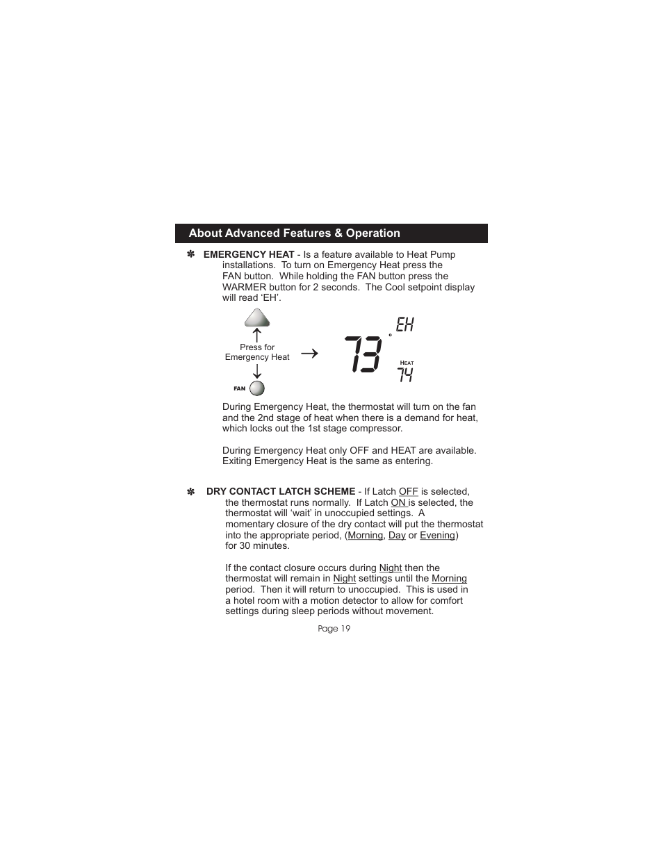 Eh 74 | Venstar T0051FS User Manual | Page 20 / 24