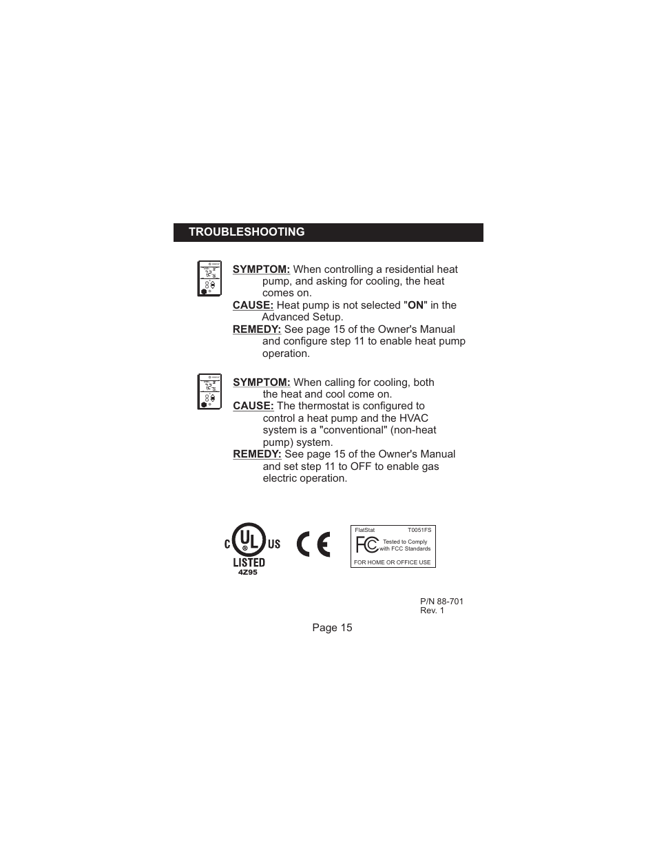 Venstar T0051FS Installation User Manual | Page 16 / 16