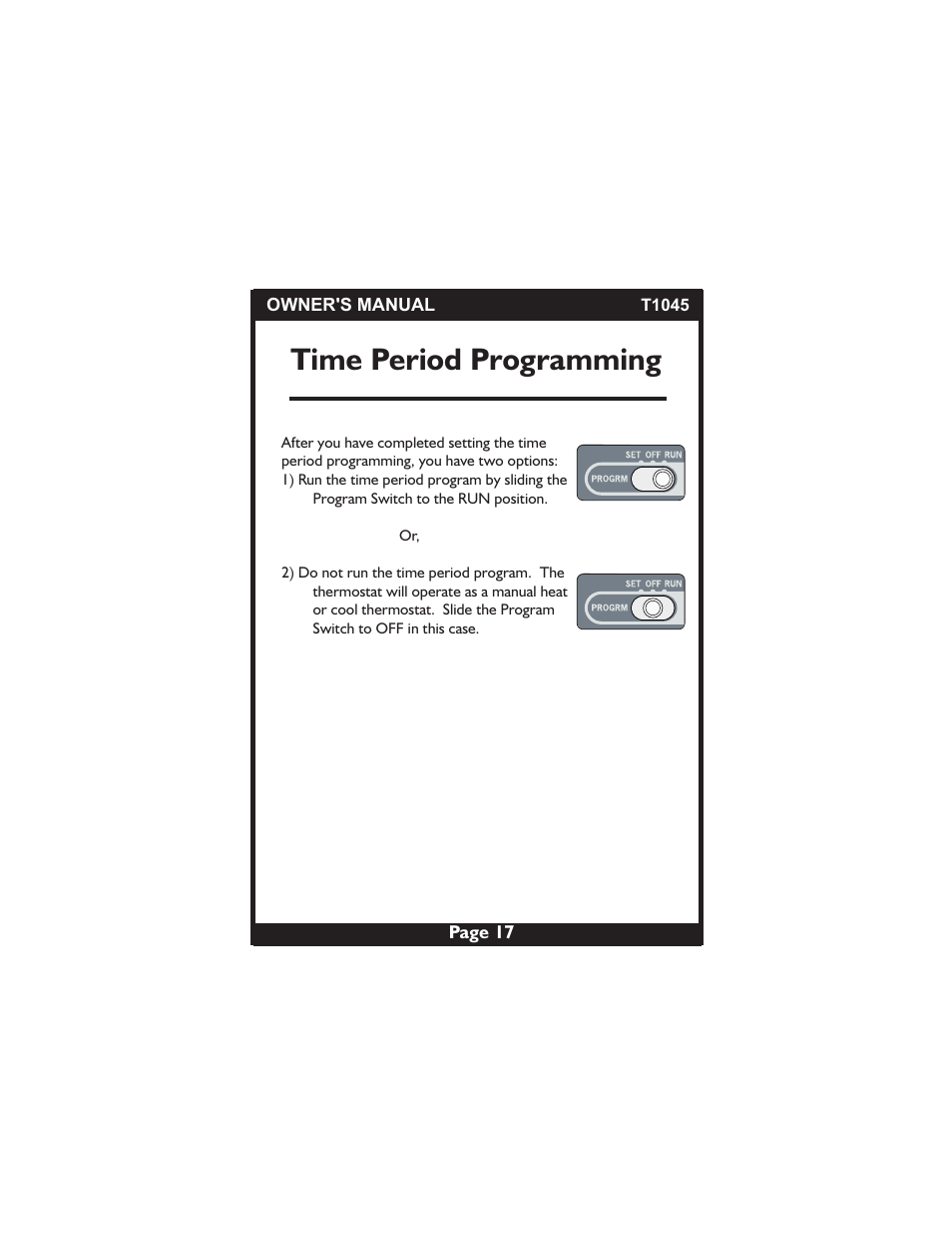 Time period programming | Venstar T1045 User Manual | Page 17 / 24