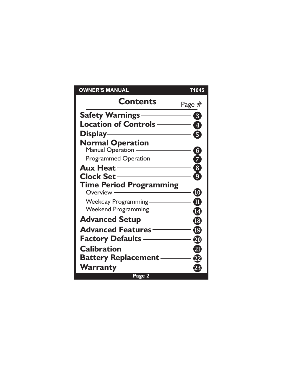 Venstar T1045 User Manual | Page 2 / 24