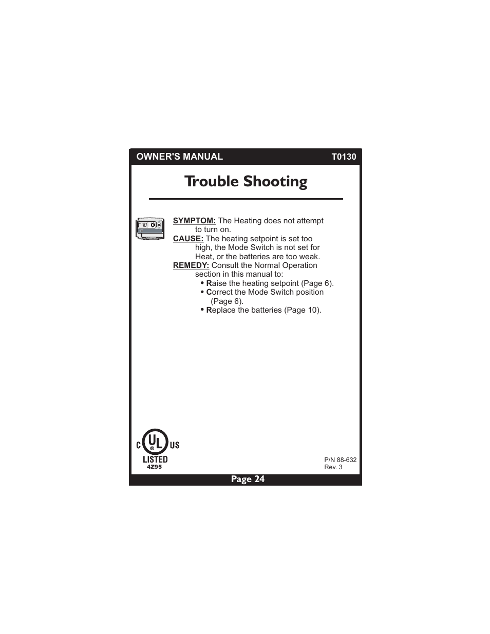 Trouble shooting | Venstar T0130 User Manual | Page 24 / 25