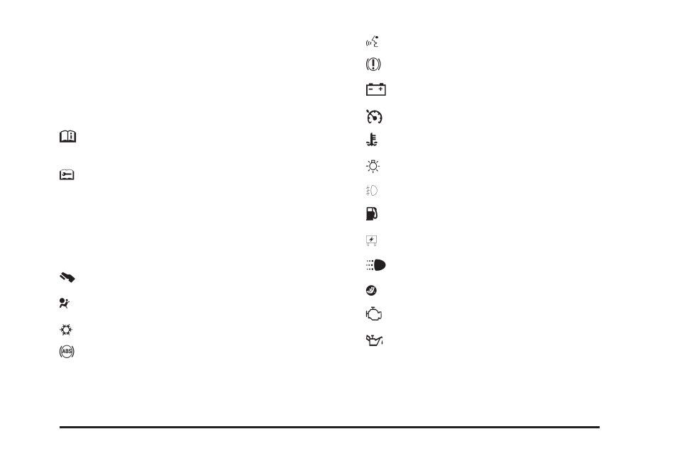 Vehicle symbols | Cadillac 2009 Escalade EXT User Manual | Page 5 / 546