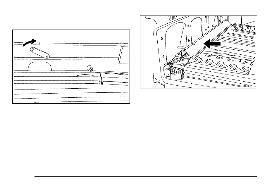 Lowering the midgate, With the rear glass in the storage pocket | Cadillac 2009 Escalade EXT User Manual | Page 96 / 546