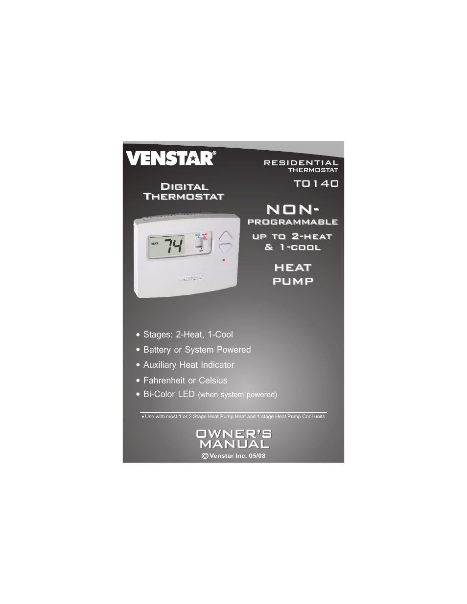 Venstar T0140 User Manual | 21 pages