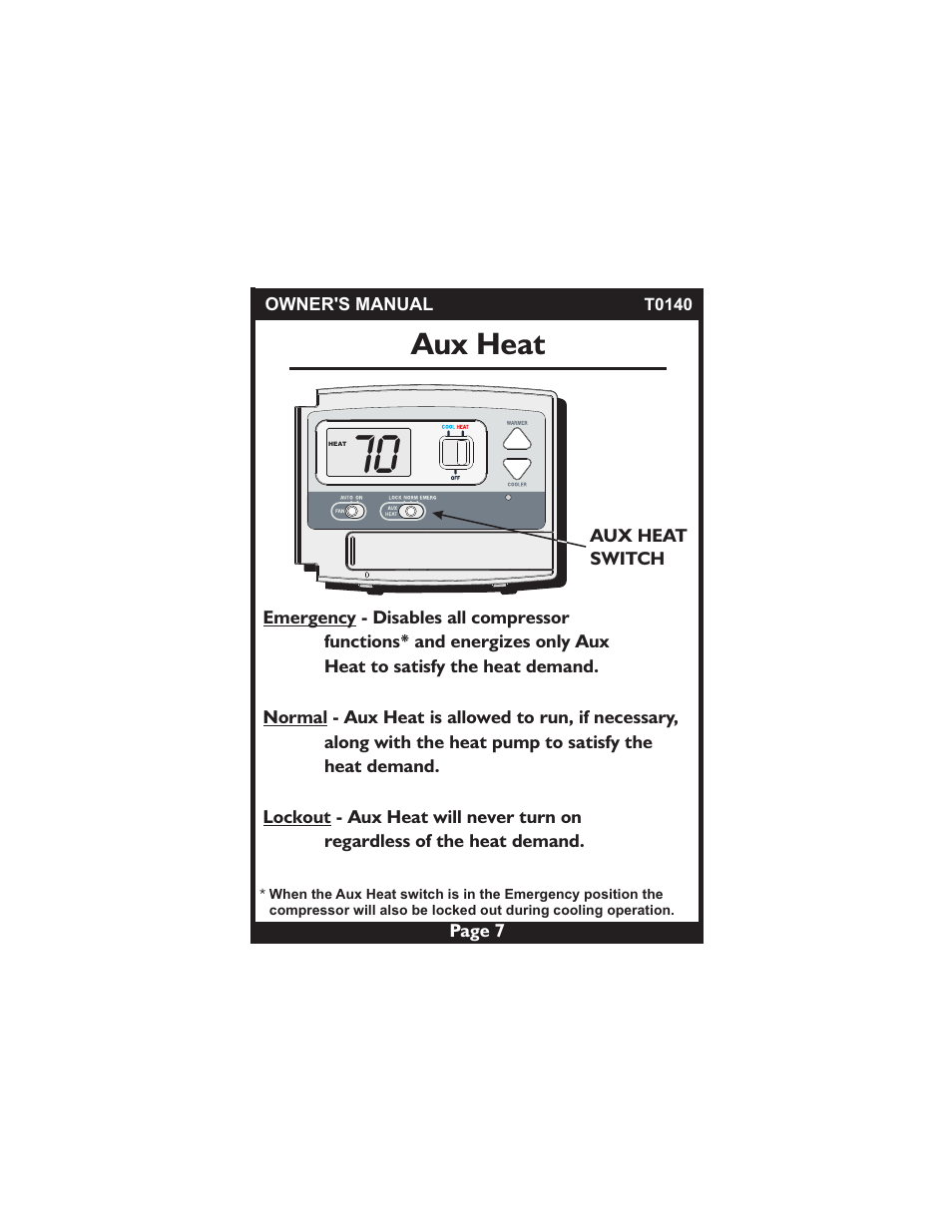 Aux heat | Venstar T0140 User Manual | Page 7 / 21