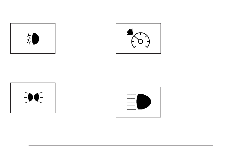 Fog lamp light, Lights on reminder, Cruise control light | Highbeam on light | Cadillac 2009 STS-V User Manual | Page 224 / 514
