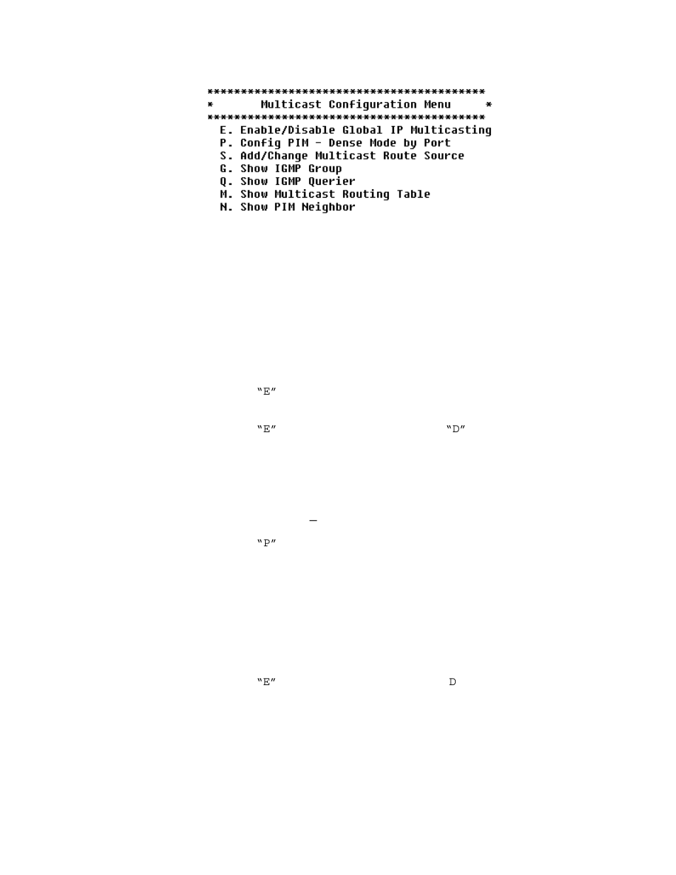 Enable/disable global ip multicasting, Configure pim - dense mode by port, Add/change multicast route source | Verilink 8100A (34-00237) Product Manual User Manual | Page 171 / 311