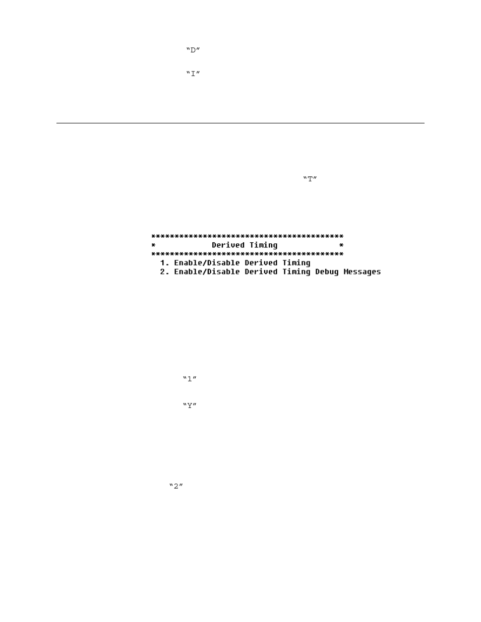 Setting derived timing options, Derived timing menu, Enable/disable derived timing | Enable/disable derived timing debug messages, Setting derived timing options -110, Derived timing menu -110 | Verilink 8100A (34-00237) Product Manual User Manual | Page 184 / 311