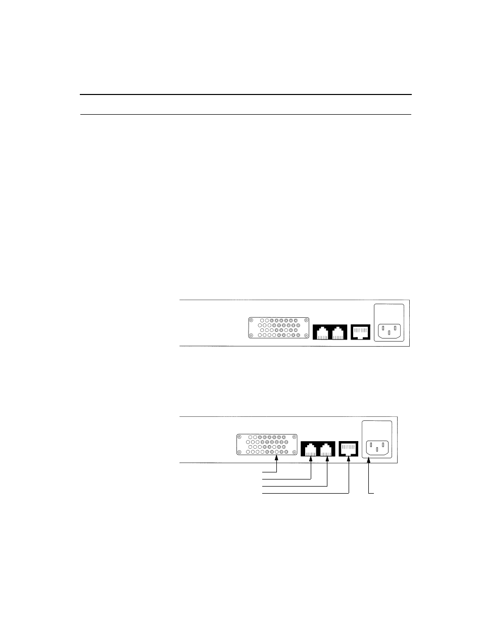 Connecting the centum series, Connecting the centum series -22, Figur e3-1 | Rear panel of access system 100 (v.35 version) -22, Figur e3-2, Rear panel of access system 150 (v.35 version) -22 | Verilink AS100 (896-502379-001) Product Manual User Manual | Page 47 / 112