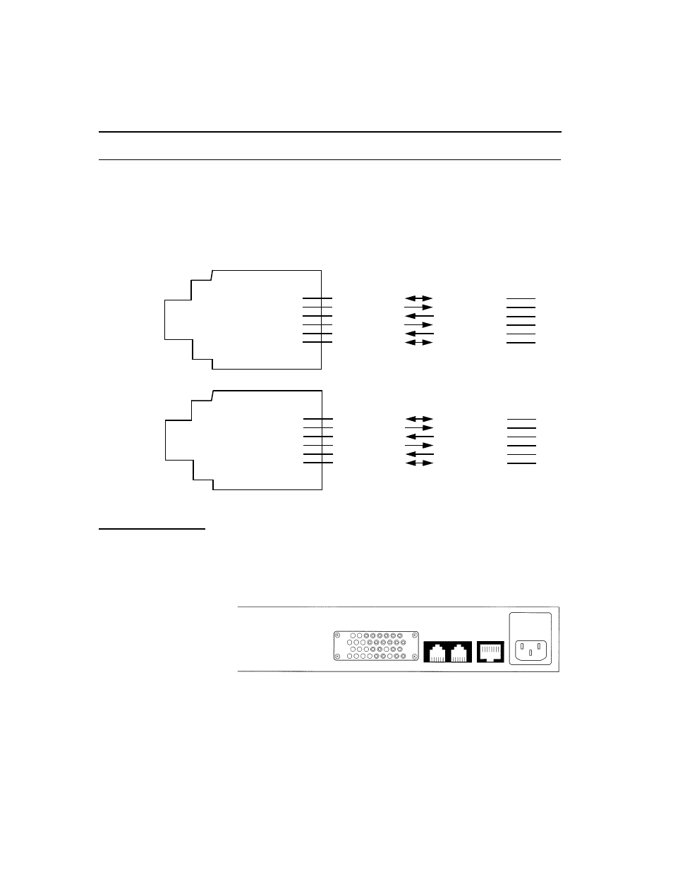 Modular adapters, Rear panel views, Modular adapters -4 | Rear panel views -4, Figur e6-1, Pin modular adapter pin assignments -4, Figur e6-2, Rear panel of access system 100 (v.35 version) -4 | Verilink AS100 (896-502379-001) Product Manual User Manual | Page 78 / 112