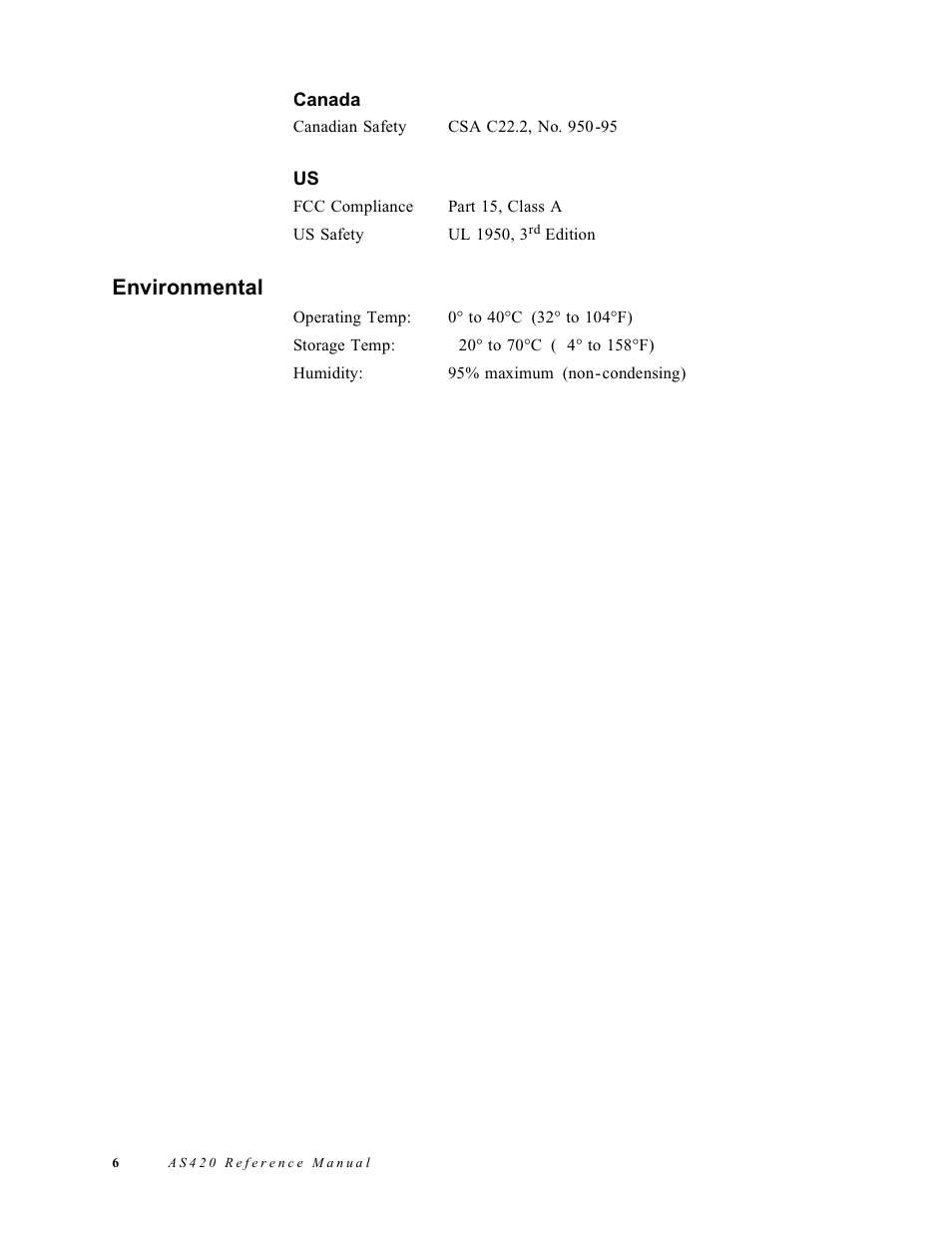 Canada, Environmental, Canada us | Verilink AS420 (34-00294) Product Manual User Manual | Page 14 / 28