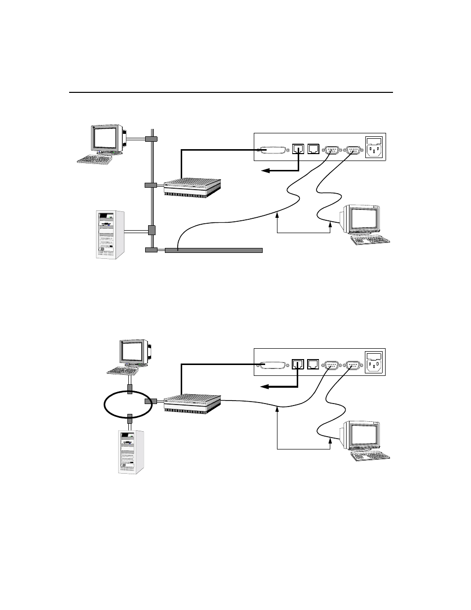 With a router -31, Figur e6-3, Snmp manager access with a terminal server -31 | Figur e6-4, Snmp manager access with a router -31, Auxiliary ports, Figure 6-4 snmp manager access with a router | Verilink AS56/56Plus (896-502588-001) Product Manual User Manual | Page 112 / 130