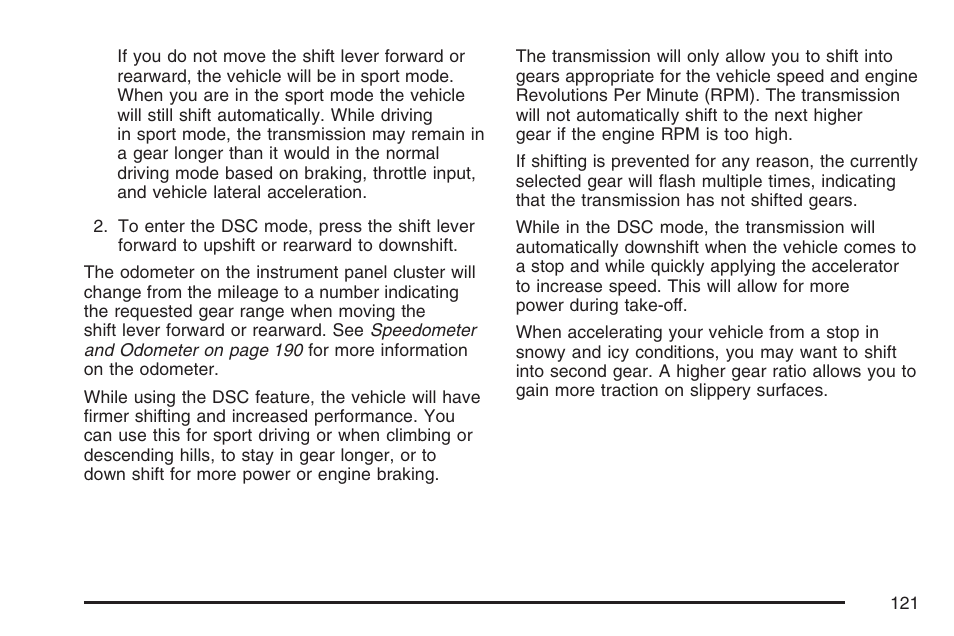 Cadillac 2007 CTS User Manual | Page 121 / 518