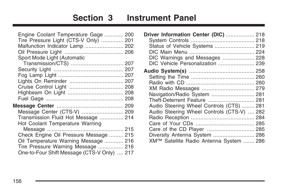 Cadillac 2007 CTS User Manual | Page 156 / 518