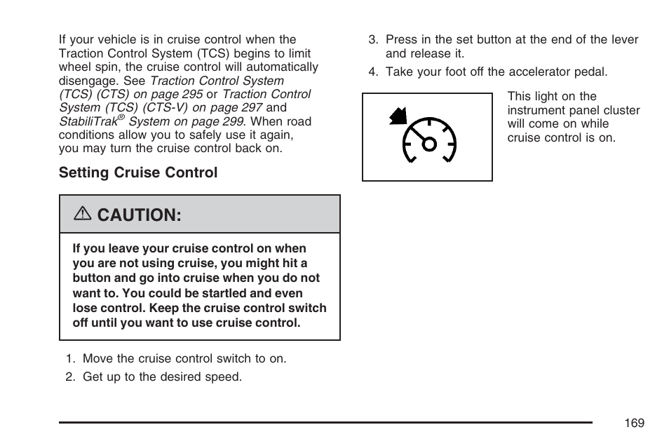 Caution | Cadillac 2007 CTS User Manual | Page 169 / 518