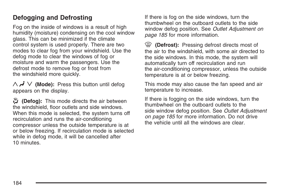 Cadillac 2007 CTS User Manual | Page 184 / 518