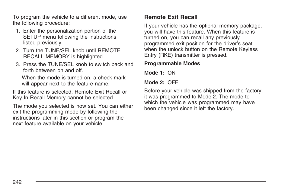 Cadillac 2007 CTS User Manual | Page 242 / 518