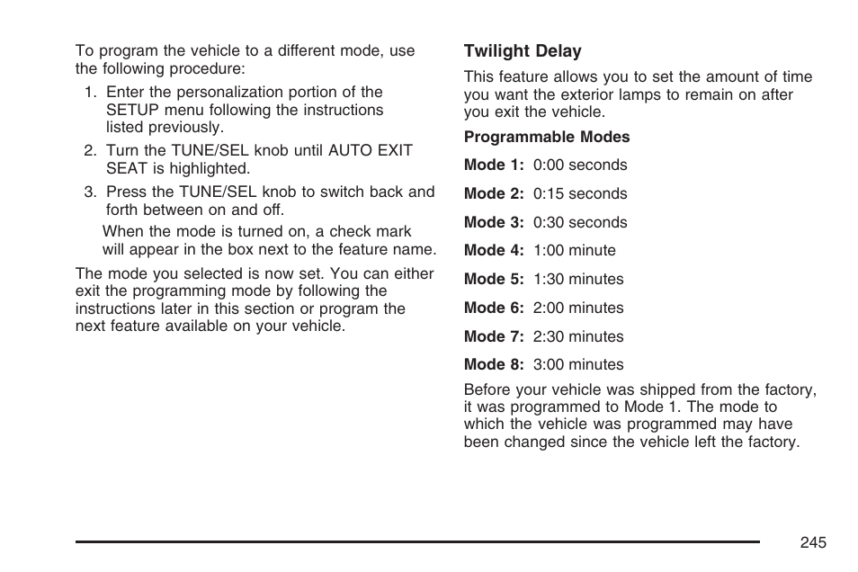 Cadillac 2007 CTS User Manual | Page 245 / 518