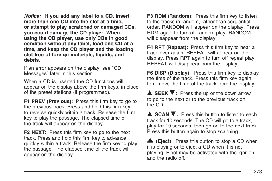 Cadillac 2007 CTS User Manual | Page 273 / 518