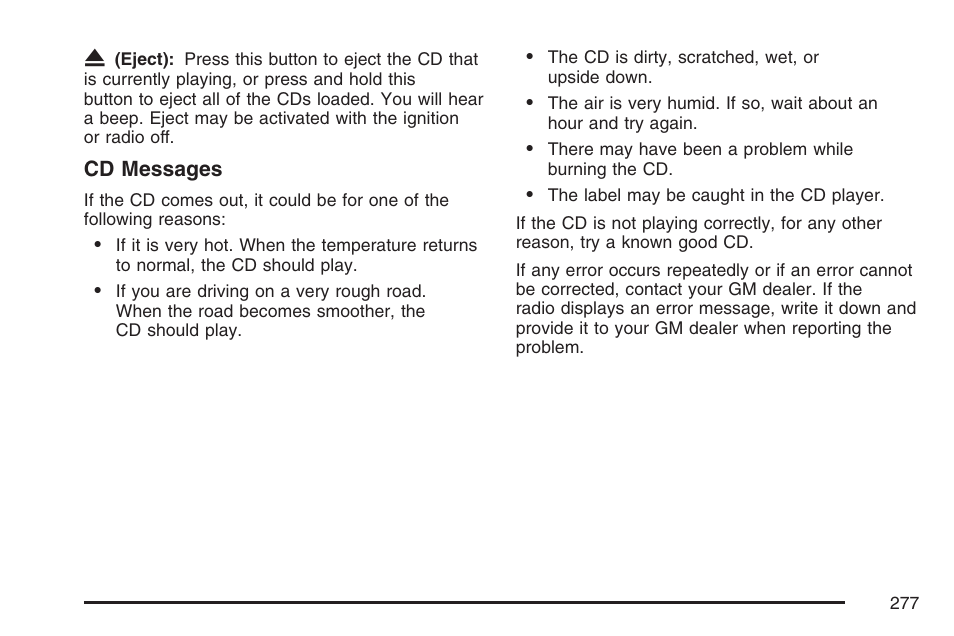 Cadillac 2007 CTS User Manual | Page 277 / 518