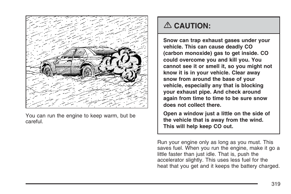 Caution | Cadillac 2007 CTS User Manual | Page 319 / 518