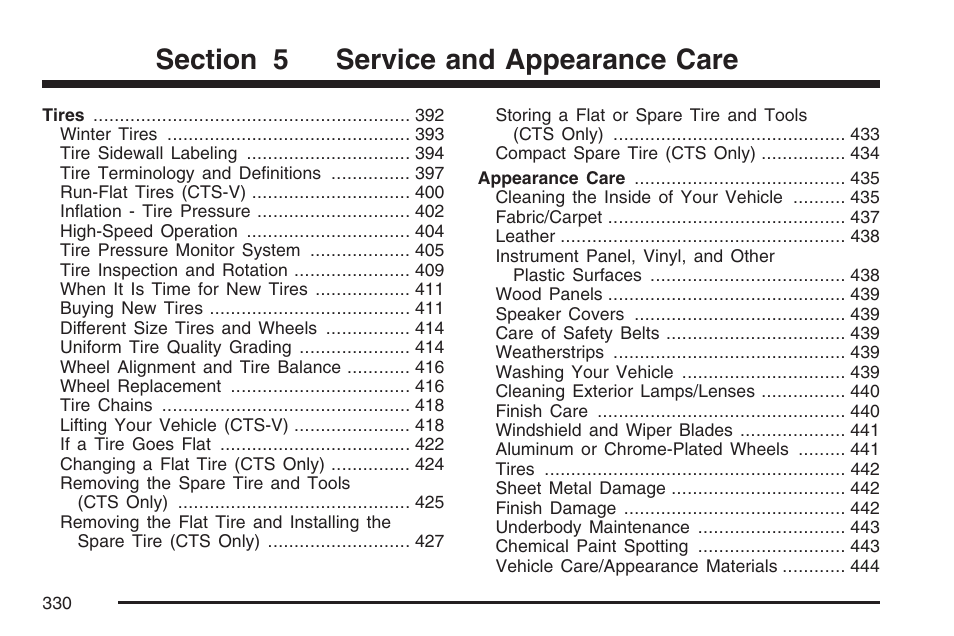 Cadillac 2007 CTS User Manual | Page 330 / 518