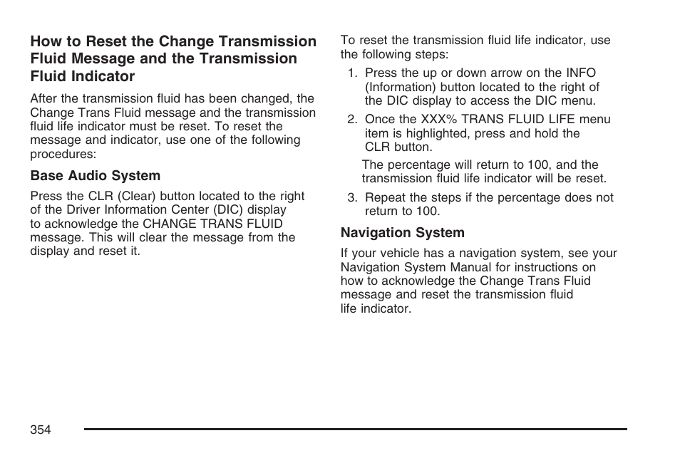 Cadillac 2007 CTS User Manual | Page 354 / 518