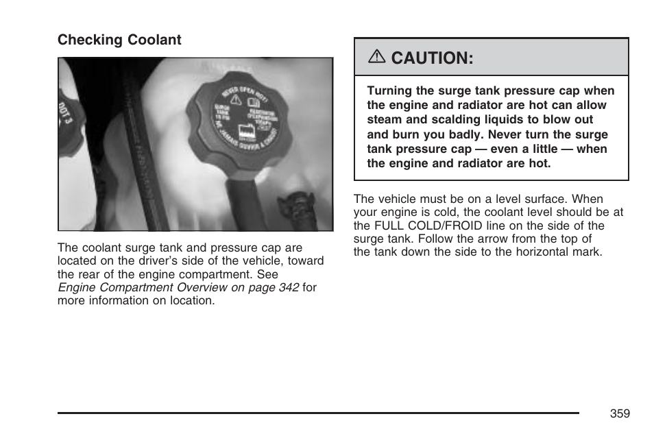 Caution | Cadillac 2007 CTS User Manual | Page 359 / 518