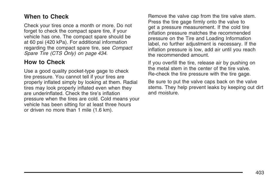 Cadillac 2007 CTS User Manual | Page 403 / 518