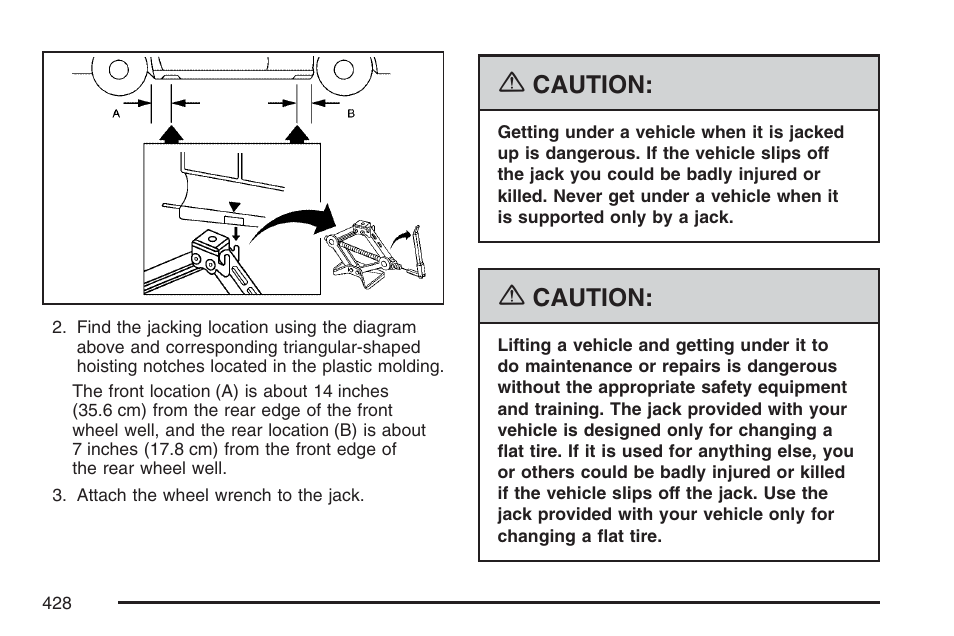Caution | Cadillac 2007 CTS User Manual | Page 428 / 518