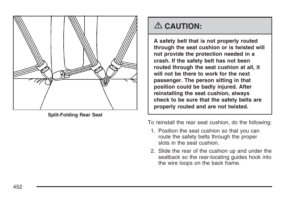 Caution | Cadillac 2007 CTS User Manual | Page 452 / 518