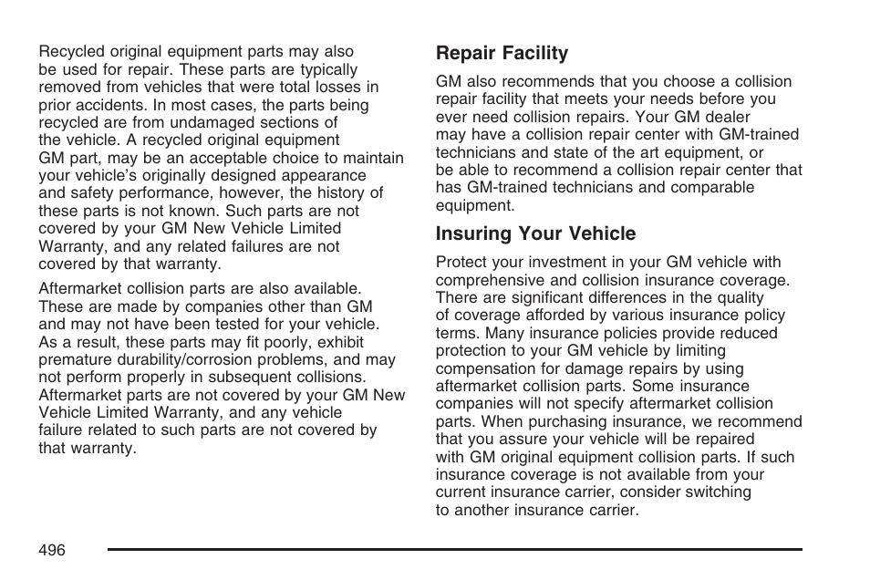 Cadillac 2007 CTS User Manual | Page 496 / 518