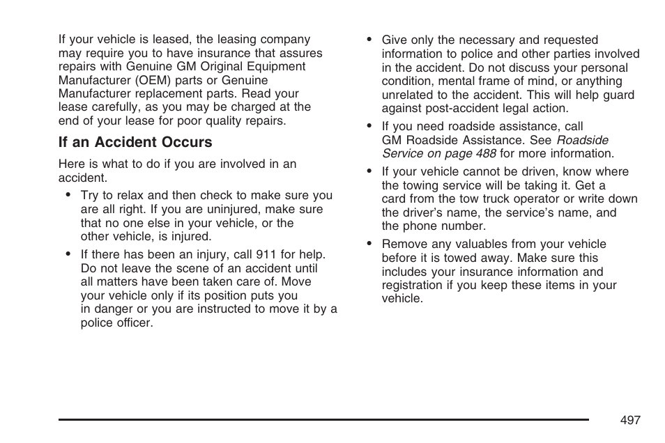 Cadillac 2007 CTS User Manual | Page 497 / 518