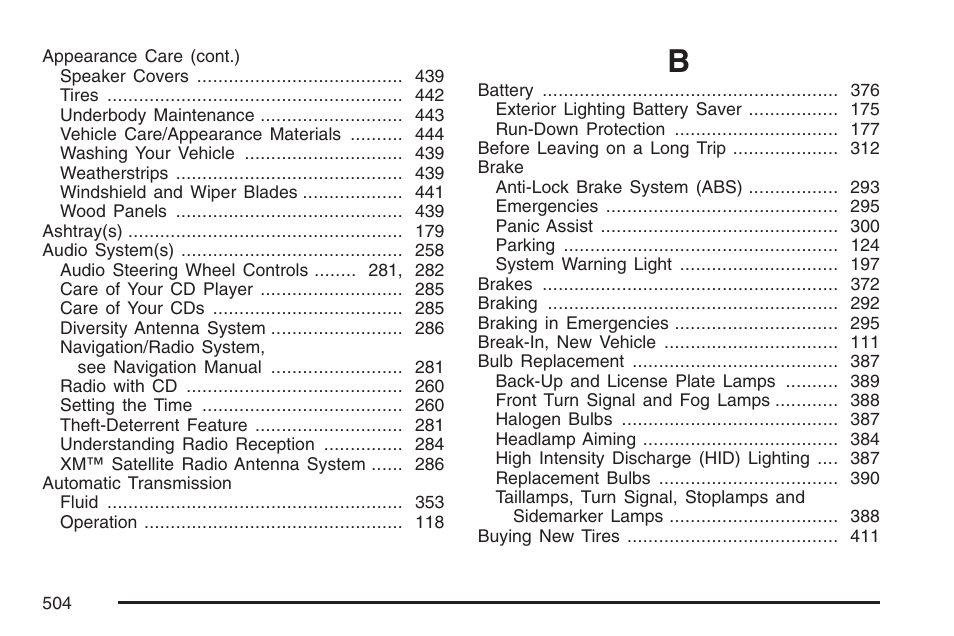 Cadillac 2007 CTS User Manual | Page 504 / 518