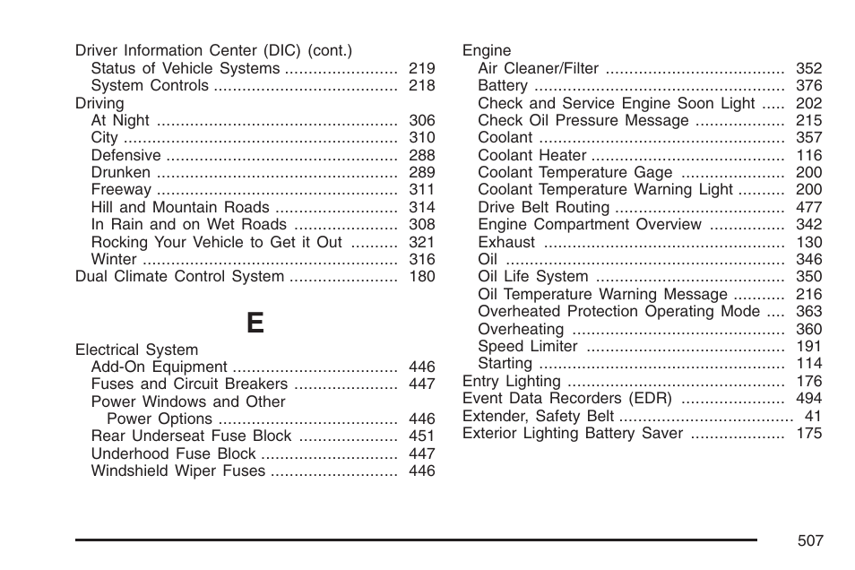 Cadillac 2007 CTS User Manual | Page 507 / 518