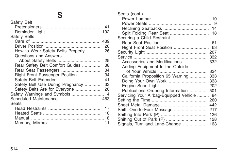 Cadillac 2007 CTS User Manual | Page 514 / 518