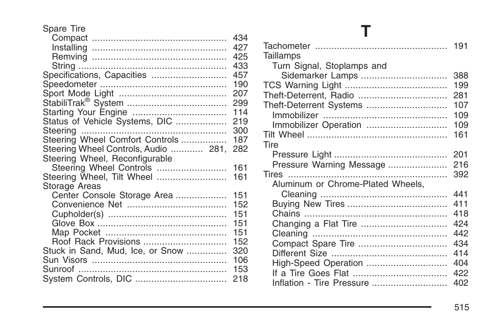 Cadillac 2007 CTS User Manual | Page 515 / 518