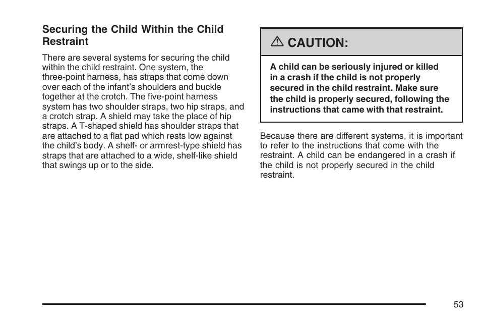 Caution | Cadillac 2007 CTS User Manual | Page 53 / 518