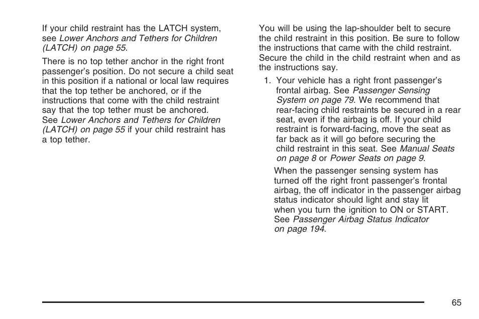 Cadillac 2007 CTS User Manual | Page 65 / 518