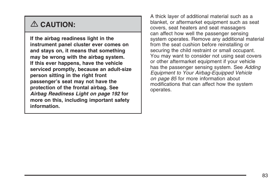 Cadillac 2007 CTS User Manual | Page 83 / 518