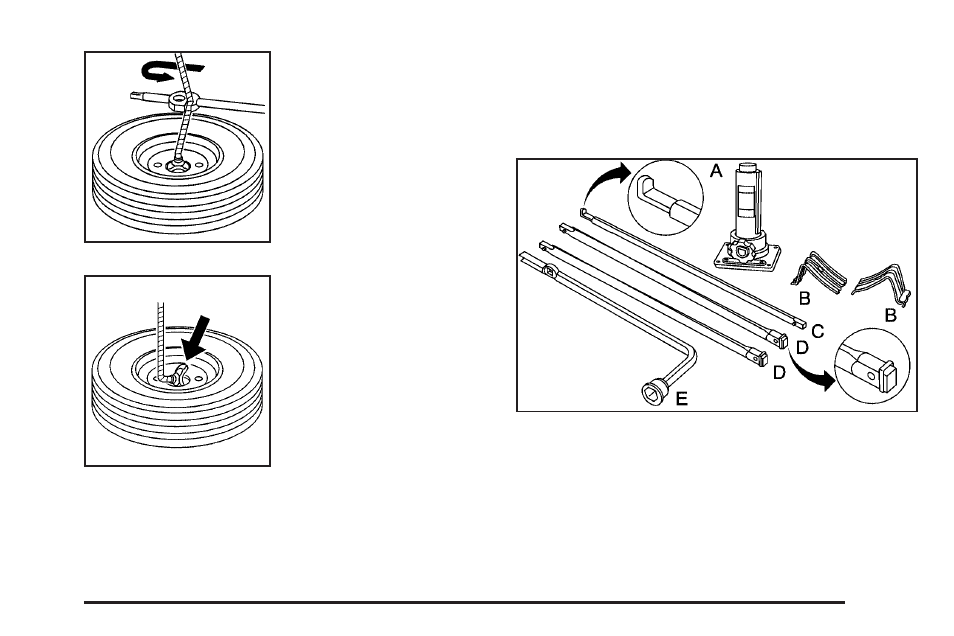 Removing the flat tire and installing the, Spare tire -83 | Cadillac 2006 Escalade User Manual | Page 397 / 480