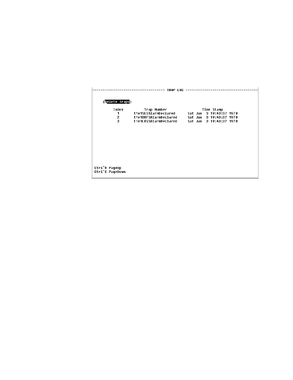 Trap log screen, Trap log screen -43 | Verilink FrameStart FSM (34-00299.E) Product Manual User Manual | Page 117 / 153