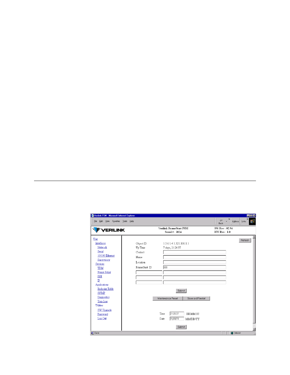 Layout of interface screens, Unit screen, Layout of interface screens -2 | Unit screen -2 | Verilink FrameStart FSM (34-00299.E) Product Manual User Manual | Page 26 / 153