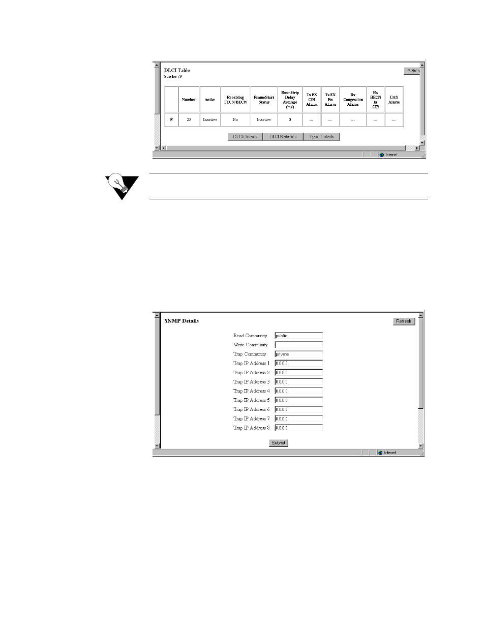 Snmp details screen, Snmp details screen -40 | Verilink FrameStart FSM (34-00299.E) Product Manual User Manual | Page 64 / 153