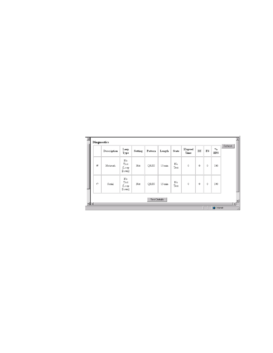 Diagnostics screen, Diagnostics screen -41 | Verilink FrameStart FSM (34-00299.E) Product Manual User Manual | Page 65 / 153